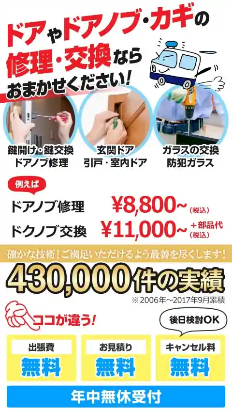 ドアノブ交換費用の案内 生活救急車