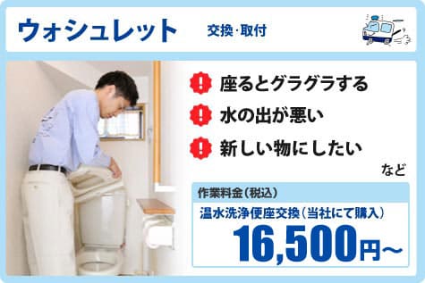 鳥取県のウォシュレットの交換・取付の作業料金