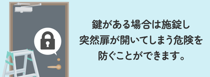 扉を閉めた状態で作業