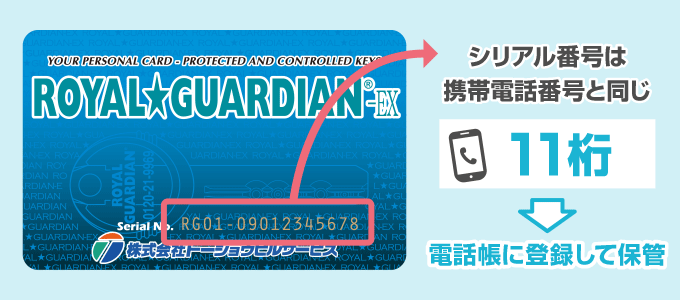 ロイヤル★ガーディアンはスマホや携帯電話の「電話帳」に番号を登録しておくことを推奨しています。