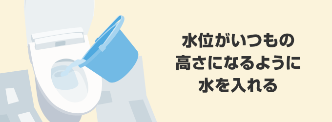 3. 静かに水を流し入れる