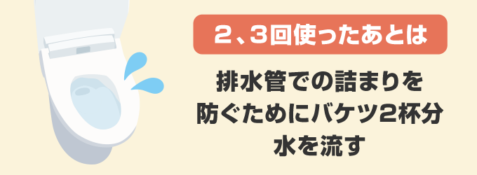 ２、３回使ったあとは多めの水を使う