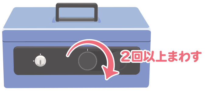 ダイヤルを右に2回以上まわす