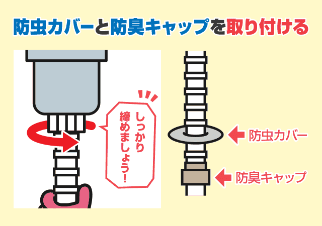 新しいじゃばらホースを取り付ける