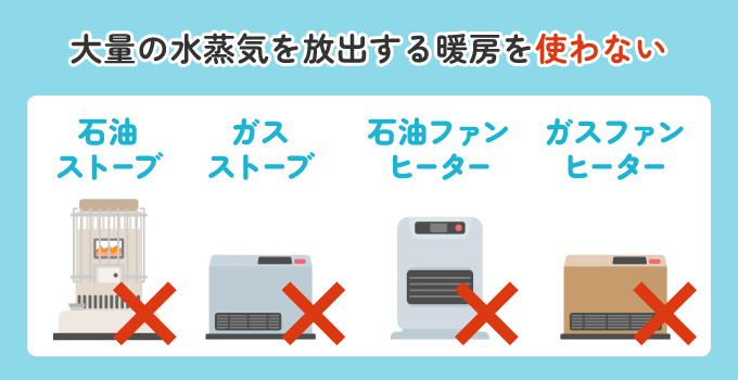 5. 開放型暖房機を使わない