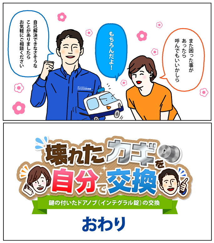 図解でわかる 勝手口の鍵 室内ドアノブの交換方法 インテグラル錠編